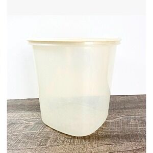 Rubbermaid vintage 90s canister‎ 21 cup size #7 almond lid storage container